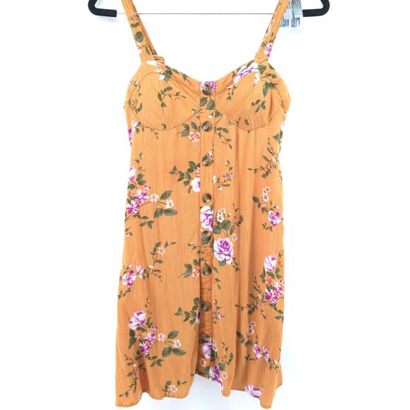 AEO Y2K Babydoll Cottage Core Boho Chic Floral Button Down Mini Slip Dress XS - Picture 1 of 11